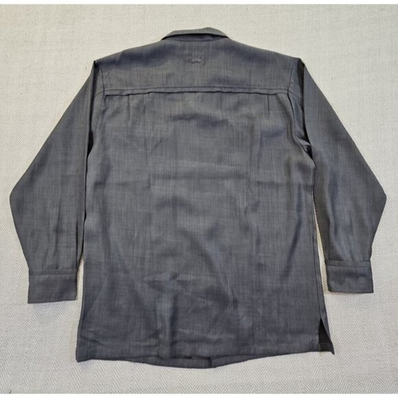Steve Harvey Shirt Men's Large Gray Button Up Rayon Flip Cuff 2 Pockets EUC - Picture 10 of 15
